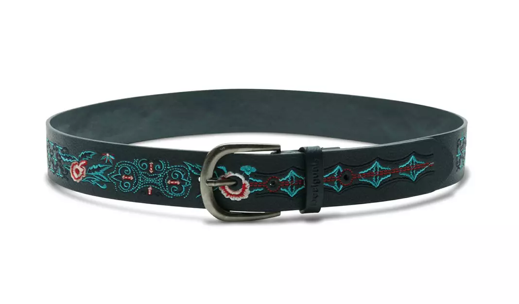 Damen Desigual Gürtel Denim Flowers Damen Desigual Gürtel Denim Flowers